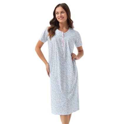 Dámská noční košile Ester 8 modrá louka (Velikost M)