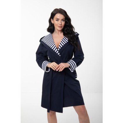 Bavlněný dámský župan Evelin modrý (Velikost XXL)