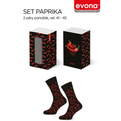 Pánský dárkový set PAPRIKA - ponožky (Velikost 41-45)