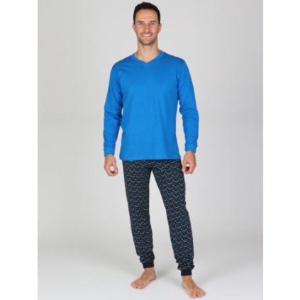 Pánské dlouhé pyžamo P KEFEUS (Velikost M)