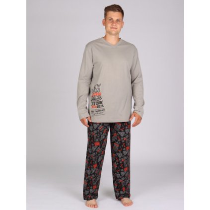 Pánské dlouhé pyžamo P  BEST 853 (Velikost XXL)
