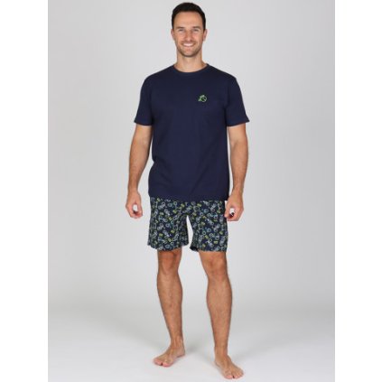 Pánské krátké pyžamo P LEON s motivem kol (Velikost M)