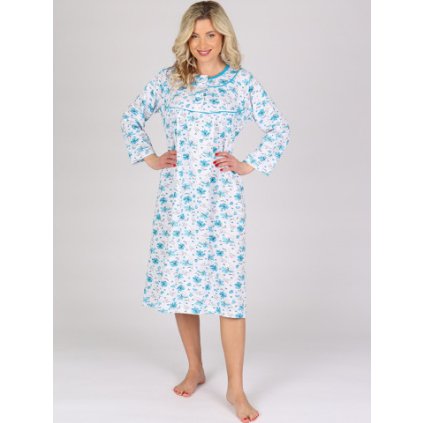 Dámská noční košile P KASANDRA modrá kytka (Velikost L)