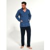 Pyžamo Cornette 114/54 667702 dl/r S-2XL rozepínací (Barva tmavě modrá, Velikost M)