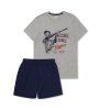 Pánské pyžamo Flair Baseball šedé (Velikost XL, Barva modrá)