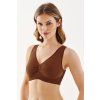 Bezešvá podprsenka Top Shape mocca (Velikost L/XL, Barva hnědá)