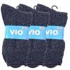 VIO unisex jenobarevné teplé froté vlněné melírované ponožky mix21 - Šedá