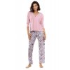 Dámské pyžamo Delisa světle růžové s květinami (Velikost XL)