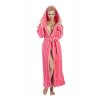 Dlouhý dámský huňatý župan Diana růžový s kapucí (Velikost XXL)