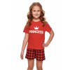 Krátké dívčí pyžamo Princess červené (Velikost 146/152)