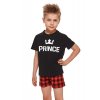 Krátké chlapecké pyžamo Prince černé (Velikost 146/152)