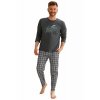 Pánské pyžamo Matt tmavě šedé s potiskem (Velikost XXL)