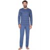 Pánské pyžamo Matyáš modré s pruhy (Velikost XXL)