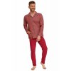Propínací pánské pyžamo Richard červené (Velikost XXL)