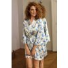 Saténový župan dámský 90 flowers 3 (Velikost XXL)