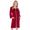 Velurový dámský župan Radana vínový (Velikost XXL)