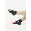 Zábavné ponožky Bear černé s bílými puntíky