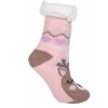 Dětské zateplené ponožky Reindeer růžové s nopky