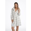 Dámský župan Magically šedý se vzorem kostky