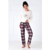 Dámské zateplené pyžamo Better vánoční krémové
