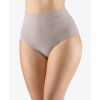 GINA dámské kalhotky klasické s vysokým pasem, širší bok, bezešvé, jednobarevné Eco Bamboo 00040P - tm. šedá L/XL (Velikost L/XL, Barva tělová)