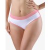 GINA dámské kalhotky klasické, širší bok, šité, s potiskem Disco XVIII 10275P - starorůžová bílá 38/40 (Velikost 38/40, Barva starorůžová bílá)