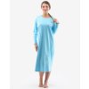 GINA dámské košilka noční dámská dlouhý rukáv, šité, s potiskem Pyžama 2022 19131P - sv. tyrkysová azurová L (Velikost L, Barva sv. tyrkysová azurová)