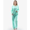 GINA dámské pyžamo dlouhé dámské, šité, s potiskem Pyžama 2022 19141P - peprmint akvamarín XL (Velikost XL, Barva peprmint akvamarín)