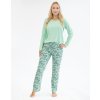 GINA dámské pyžamo dlouhé dámské, šité, s potiskem Pyžama 2024 19159P - aqua petrolejová L (Velikost L, Barva aqua petrolejová)