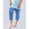 GINA dámské kalhoty 3/4 pyžamové dámské, 3/4 kalhoty, šité, bokové, s potiskem 19804P - lékořice aqua M (Velikost M, Barva lékořice aqua)