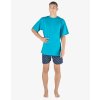 GINA pánské pyžamo krátké pánské, šité, s potiskem Pyžama 2023 79150P - lékořice tyrkysová L (Velikost L, Barva lékořice tyrkysová)