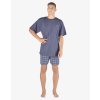 GINA pánské pyžamo krátké pánské, šité, s potiskem Pyžama 2023 79152P - lékořice šedobílá L (Velikost L, Barva lékořice šedobílá)