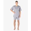 GINA pánské pyžamo krátké pánské, šité, s potiskem Pyžama 2023 79154P - lékořice dunaj L (Velikost L, Barva lékořice dunaj)