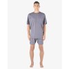 GINA pánské pyžamo krátké pánské, šité, s potiskem Pyžama 2023 79158P - martini tm. šedá L (Velikost L, Barva martini tm. šedá)