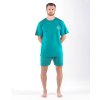 GINA pánské pyžamo krátké pánské, šité, s potiskem Pyžama 2024 79166P - šedozelená petrolejová L (Velikost L, Barva šedozelená petrolejová)