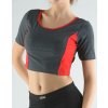 GINA dámské top tričko, krátký rukáv, šité 97012P - tm. šedá třešňová L (Velikost L, Barva tm. šedá třešňová)