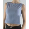 GINA dámské top tílko, širší ramínka, šité, jednobarevné 98008P - ocelová L (Velikost L, Barva ocelová)