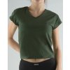 GINA dámské tričko s krátkým rukávem, krátký rukáv, šité, jednobarevné 98022P - lékořice S (Velikost S, Barva lékořice)