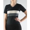 GINA dámské tričko s krátkým rukávem, krátký rukáv, šité 98069P - černá tm. šedá S (Velikost S, Barva černá tm. šedá)