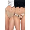 2 pack kalhotek BCL1900-0078 béžové a květinové (Velikost S)