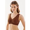 Bezešvá podprsenka Top Shape mocca (Velikost L/XL)