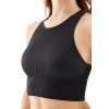 Crop Top Halter Rib černý (Velikost S/M)