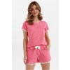 Bavlněné pyžamo Emotion krátké růžové s puntíky (Velikost XL)