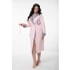 Bavlněný dámský župan Nova růžový s fénixem (Velikost M)