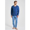 100% Bavlněné pánské pyžamo Mark modré (Velikost M)