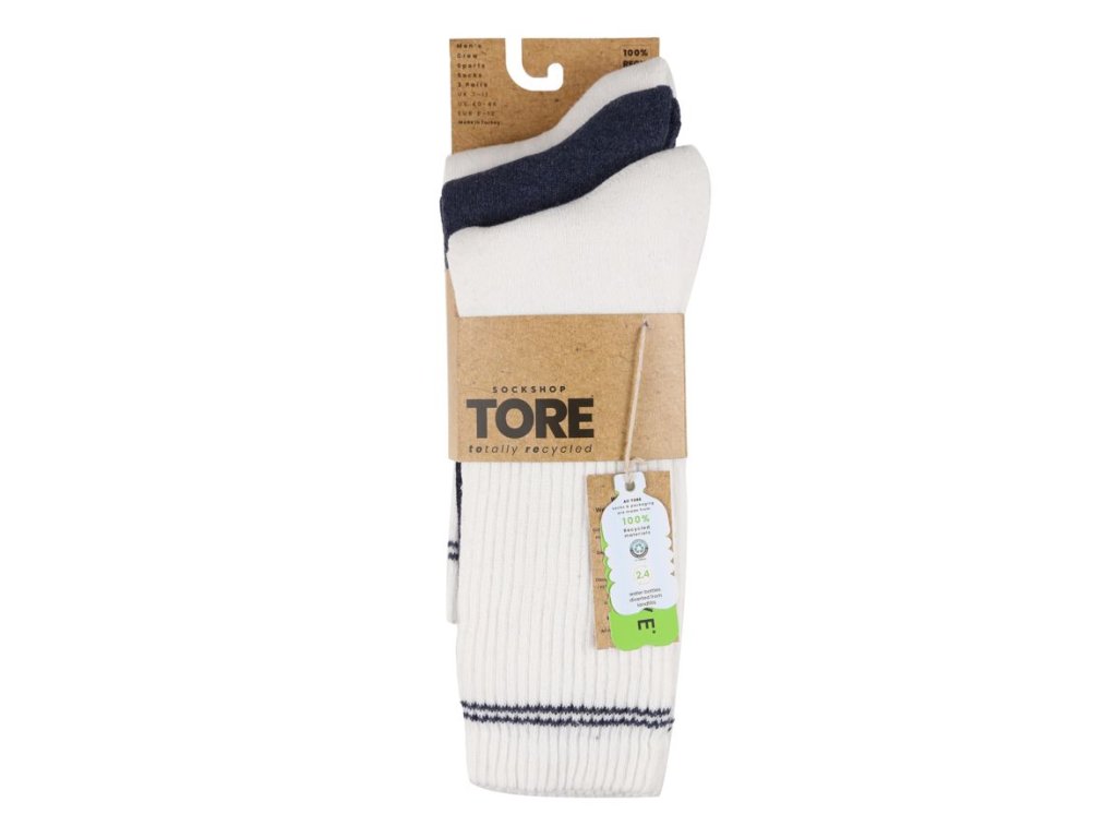 Pánske TORE 100% recyklované bavlnené športové ponožky, 3 páry (farba VZORF)
