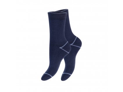 Teplé 3 páry froté bavlnených ponožiek s elastanom MODRÉ