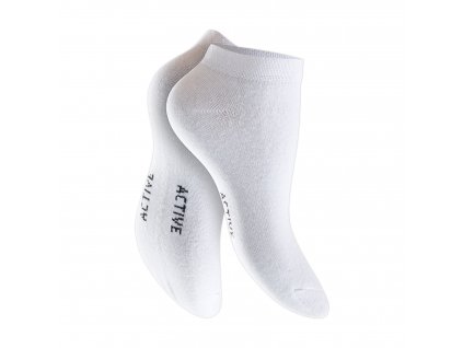 Dámske 4 páry členkových bavlnených ponožiek ACTIVE biele