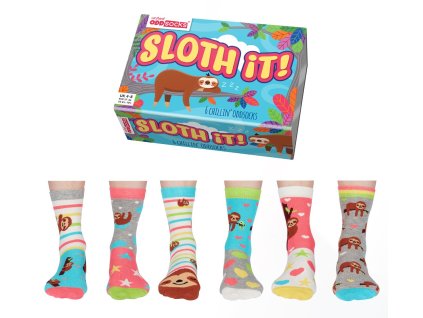 50982 damske vesele ponozky united oddsocks sloth it vel 37 42