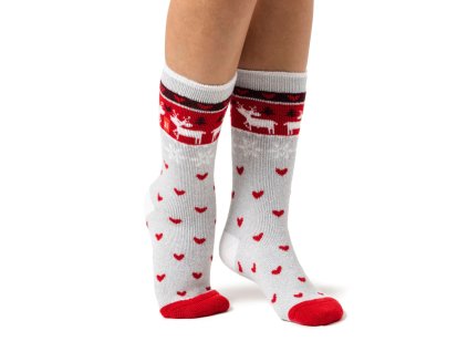 Dámske Heat Holders LITE stredne hrubé vianočné ponožky REINDEER